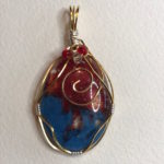 #14886 Silver & GF Wire wrapped glass (2")